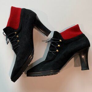 Donna Karen - vintage suede sweater booties, 8.5